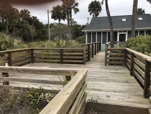Terrace/patio - Oceanfront Home on Folly Beach, SC (Folly Beach)