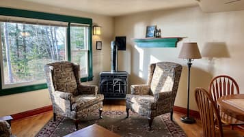 Smart TV, DVD player, books, video library
