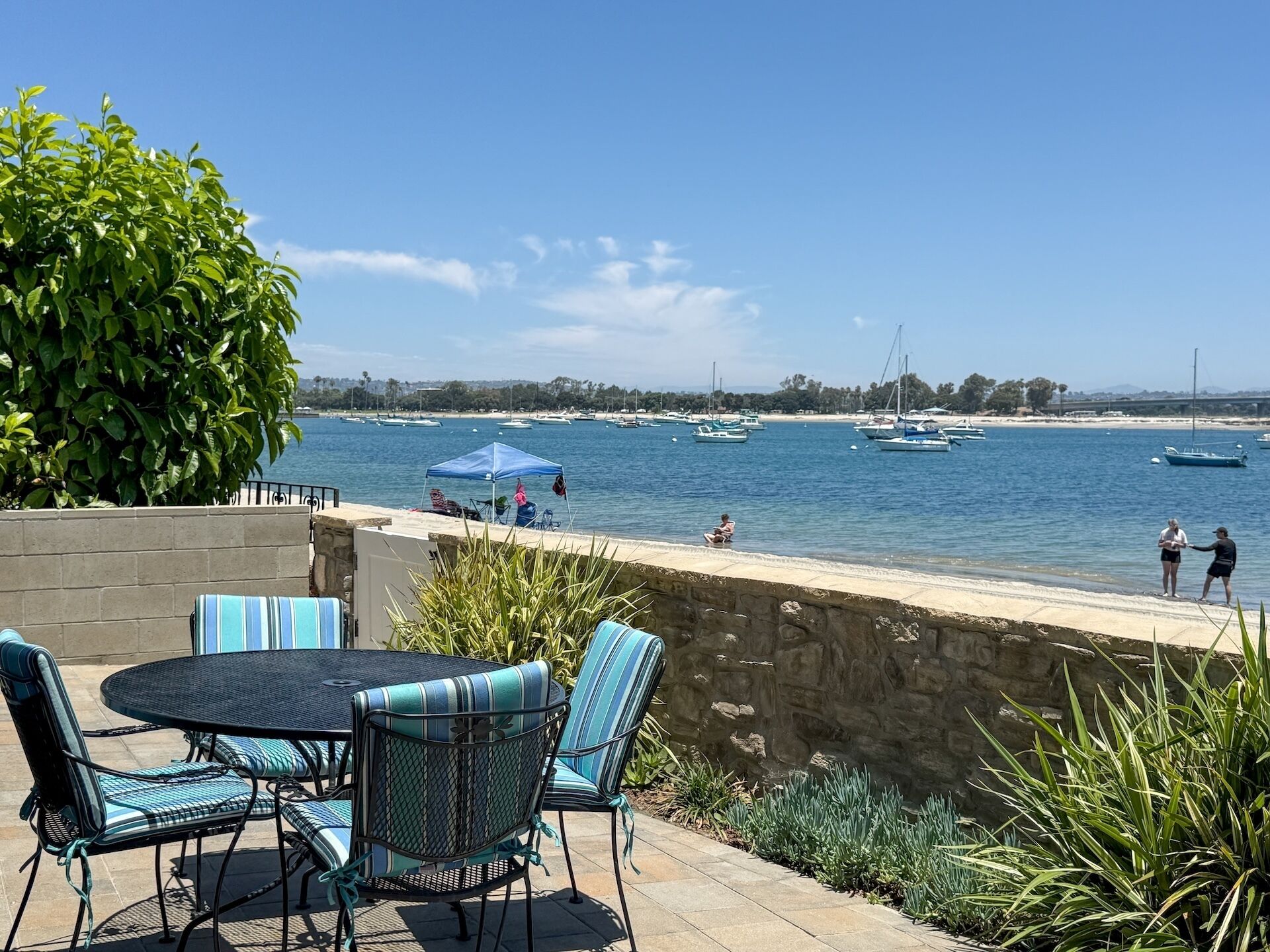 Relax on the spacious patio on the bay-front