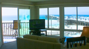 TV, DVD player, stereo