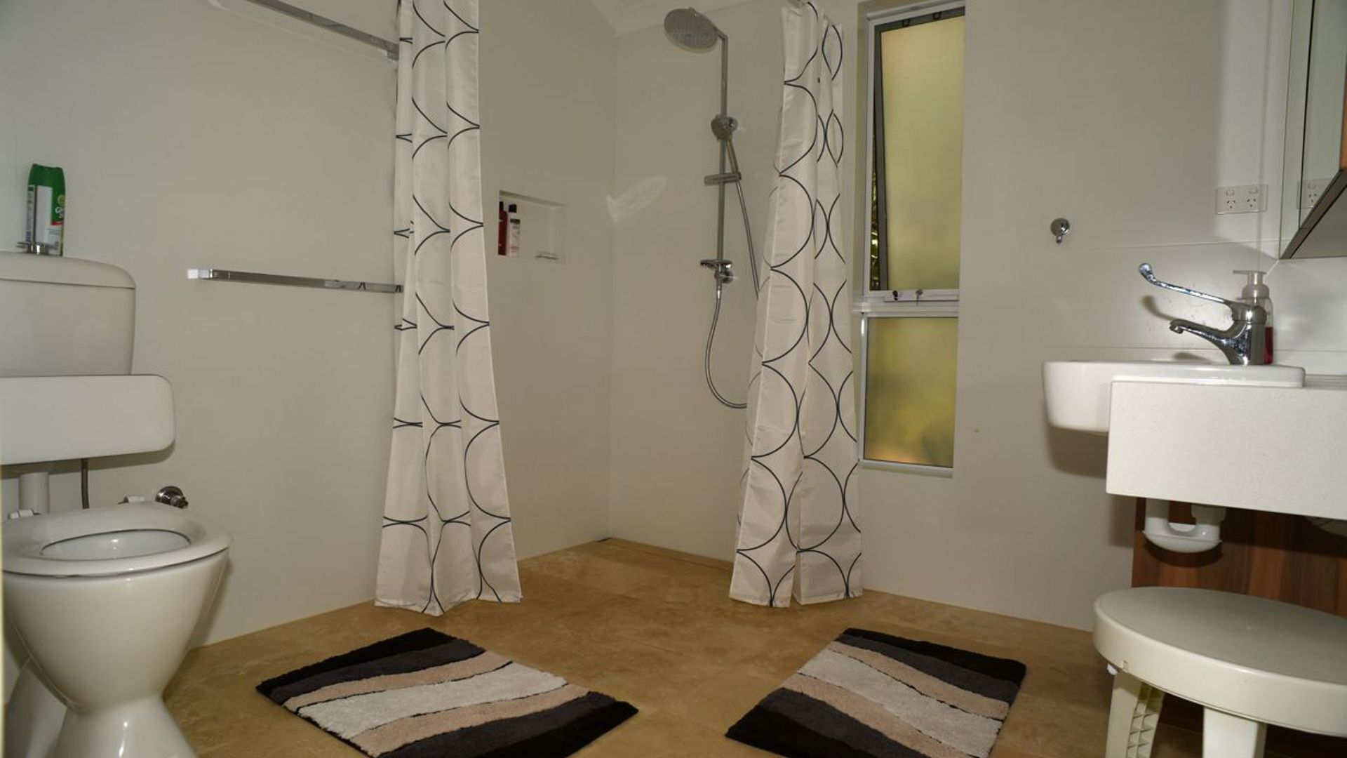 Shower, toilet paper