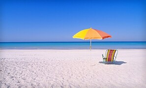 Sun-loungers, beach towels