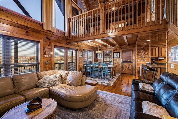 Smart TV, fireplace, video games, DVD player