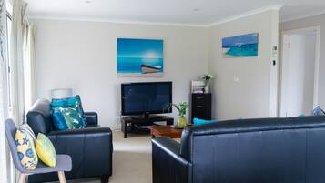 TV, DVD player, stereo