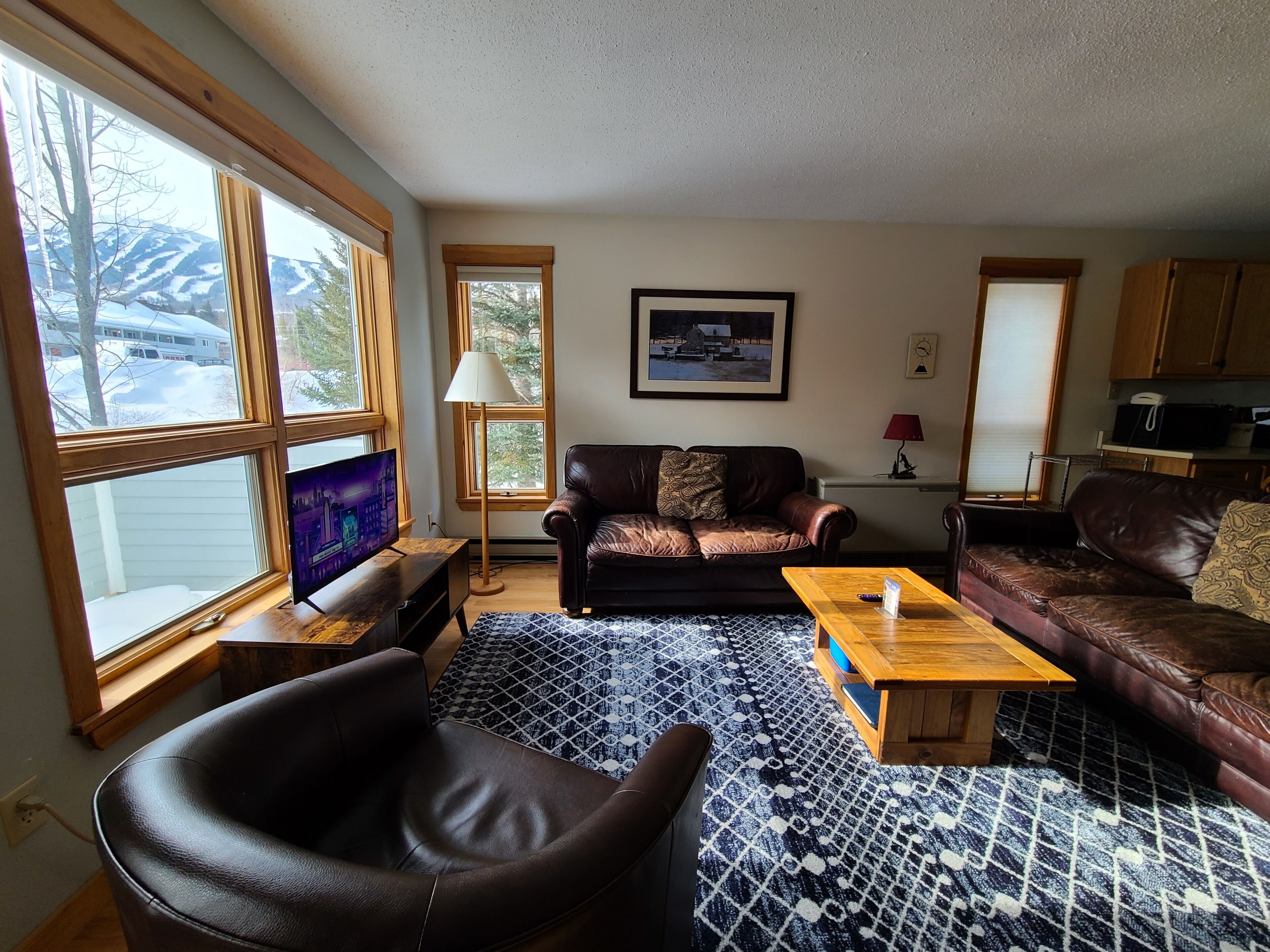 Trailside, four bedroom, sun filled condo, with pool, view of Sugarloaf and AC