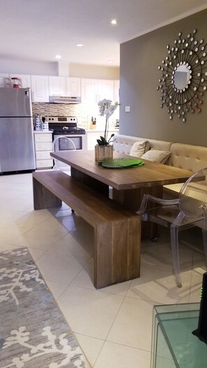 Dining - Modern Barbados condo with WIFI,  walk out to POOL, steps from BEACH (Hastings)
