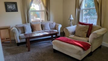 Smart TV, DVD player, books, video library