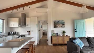 Smart TV, DVD player, books, video library