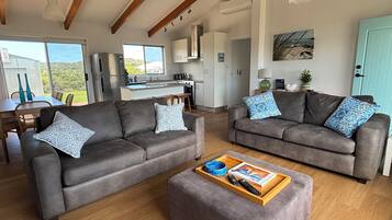 Smart TV, DVD player, books, video library