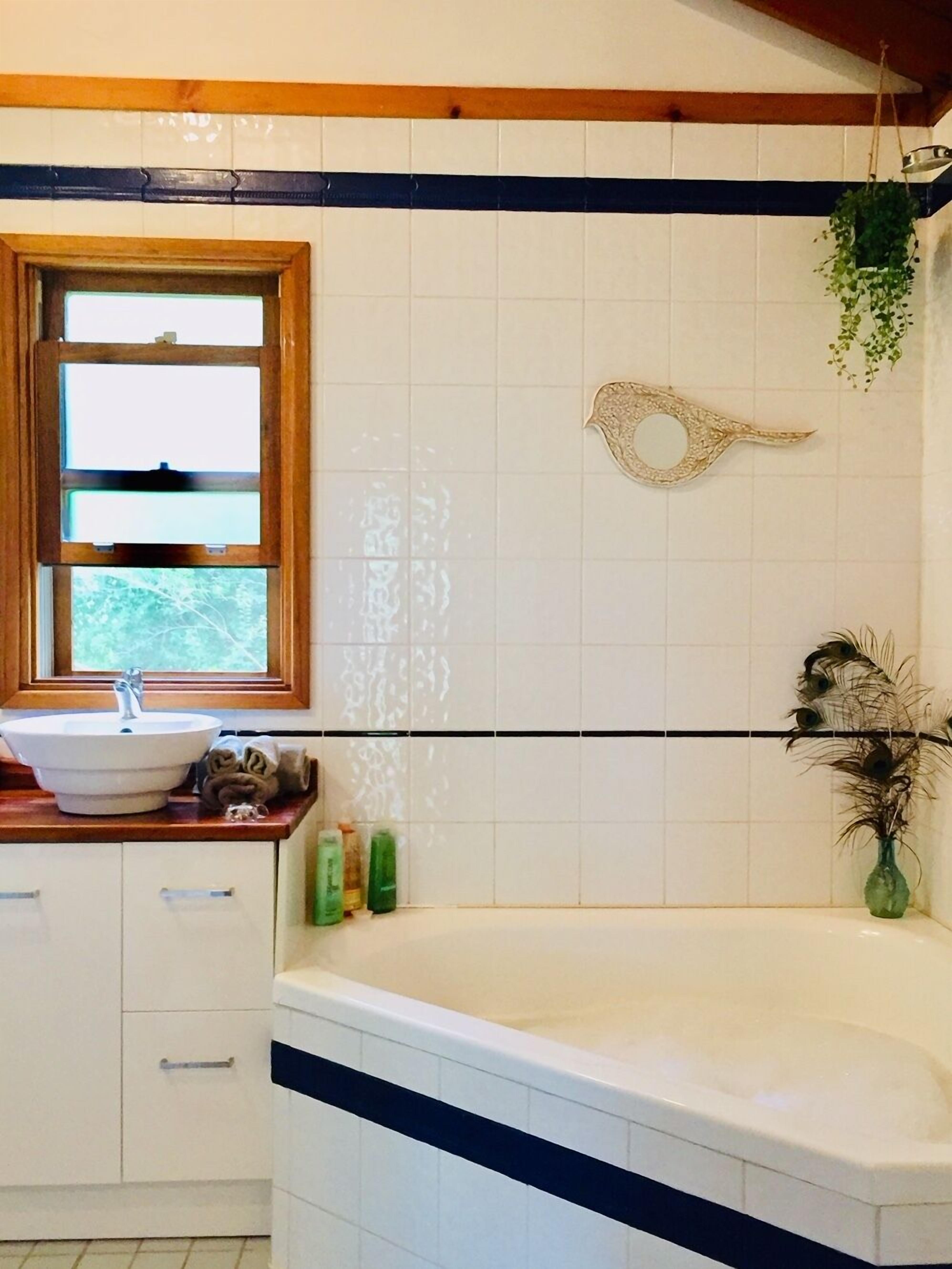 Combined shower/bathtub, jetted bath