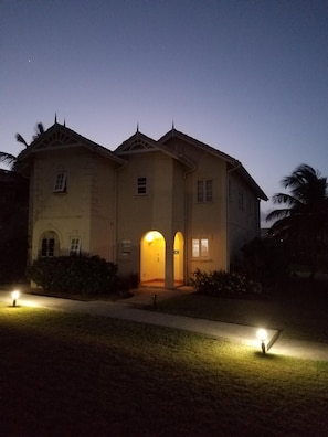 Front of Villa at Night