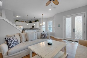 Smart TV, DVD player, video library, stereo