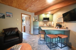 Smart TV, DVD player, video library - Cute, 1 bdrm sleeps 2 Golf/ ski. pool and Wifi! new KING bed. NEW kitchen coming (Mancelona)