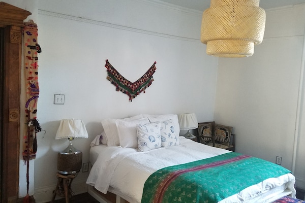 Master bedroom with luxurious sheets