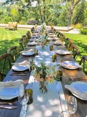 Outdoor banquet area