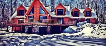 Fabelagtig bjælkehus, 6 BR (inkl. 3 King Master Suites), 4 BA, boblebad, poolbord