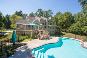 Outdoor pool - Waterfront Retreat w/ Pool, Hot Tub, Dock & Sand Beach. Relax & enjoy the Rivah! (Lancaster)