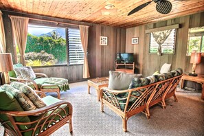 TV, books - Short walk 2 Hanalei Bay, beach and town, w/AC in bed rooms (Hanalei)