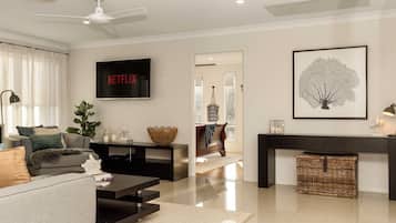 Smart TV, video games, DVD player, books