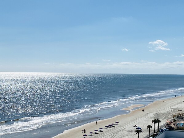 On the beach, beach towels