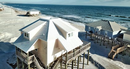 Kowabunga! Suuri Persianlahden rannalla sijaitseva talo, jossa on uima-allas, pelihuone, Crow's Nest