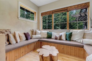 Smart TV, fireplace, video games, table football