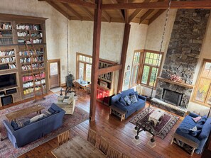 Smart TV, fireplace, video game console, DVD player