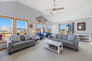 TV, DVD player, foosball