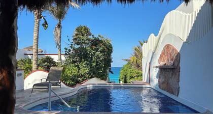 OCEAN FRONT-MEKSIKAN TYYLI-VILLA KARIBIAN BLUE MERILLA NÄYTTELYT