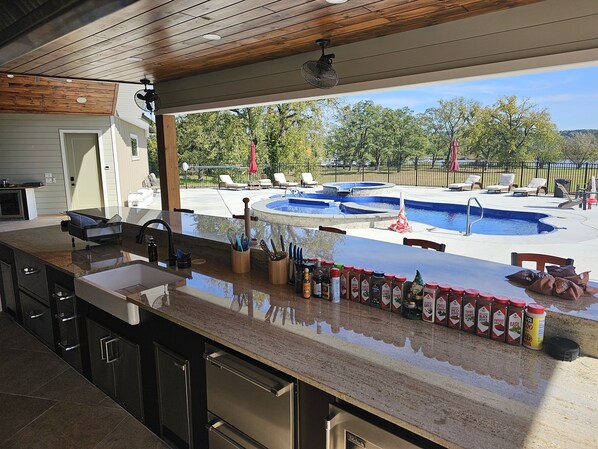 Outdoor pool, a heated pool