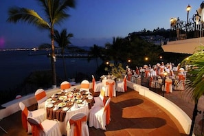 Outdoor banquet area