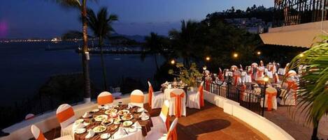 Outdoor banquet area