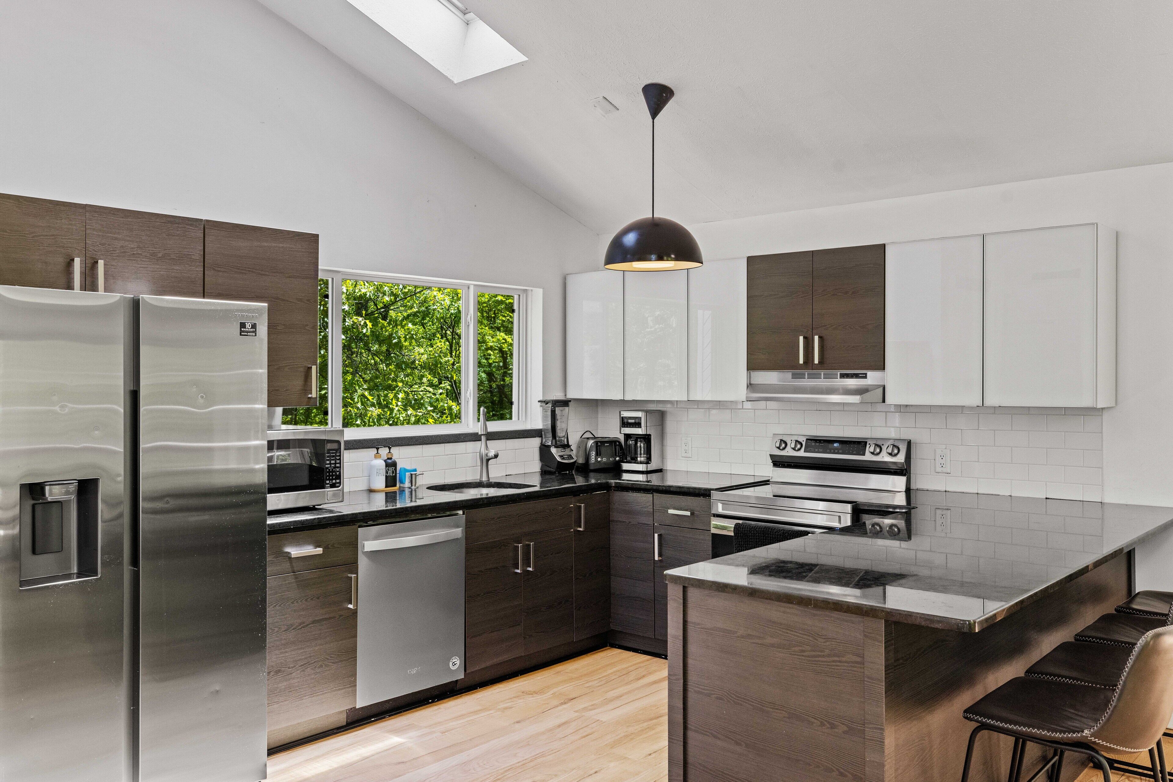 Modern Stream-front property with a steam-room. 