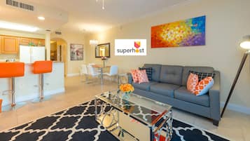 Flat-screen TV, DVD player