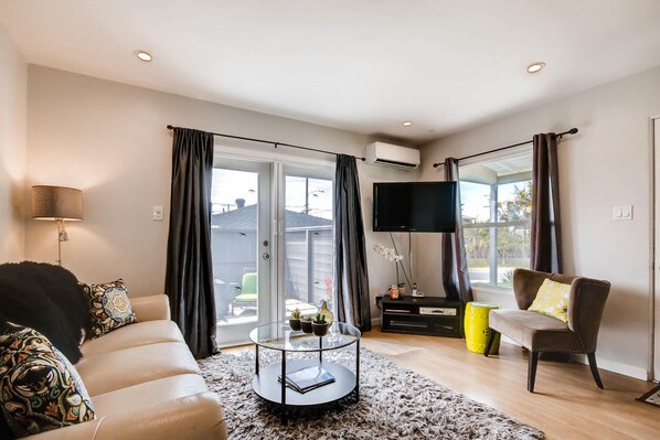 Smart TV, DVD player, music library, video library