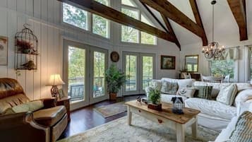 Smart TV, chimenea, reproductor de DVD, videoteca