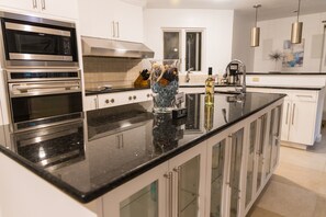 Fridge, microwave, oven, stovetop - Escape to Exhale at a modern style villa with breathtaking views of chalk sound (Providenciales)