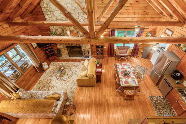 Een televisie, een open haard, een dvd-speler en boeken