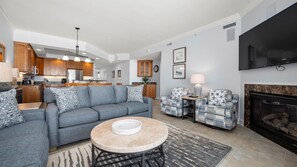 TV, fireplace, Netflix, DVD player - 🏖️FABULOUS Boardwalk Oceanfront unit, Renovated with new furniture, doors and windows 🏖️ (Ocean City)