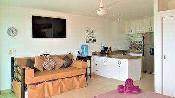 Smart TV, fireplace, Netflix, streaming services