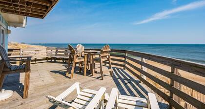 600 - South Nags Head Ocean Front - kuuden makuuhuoneen koti, jossa tilava terassi