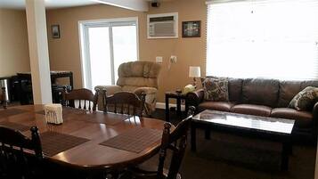 Smart TV, video games, DVD player, foosball