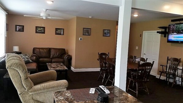 Smart TV, video games, DVD player, table football