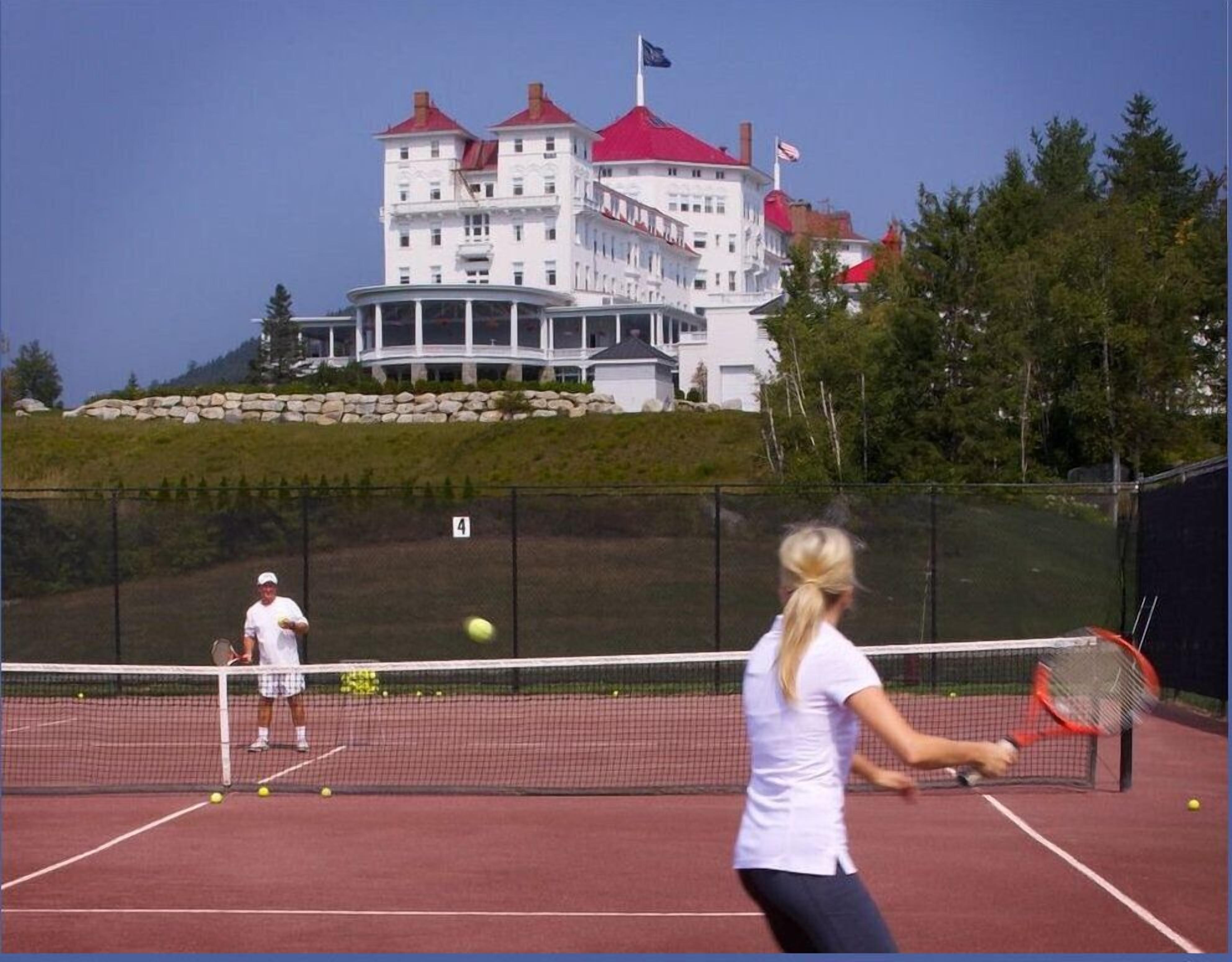 The famous red clay professional tennis court.