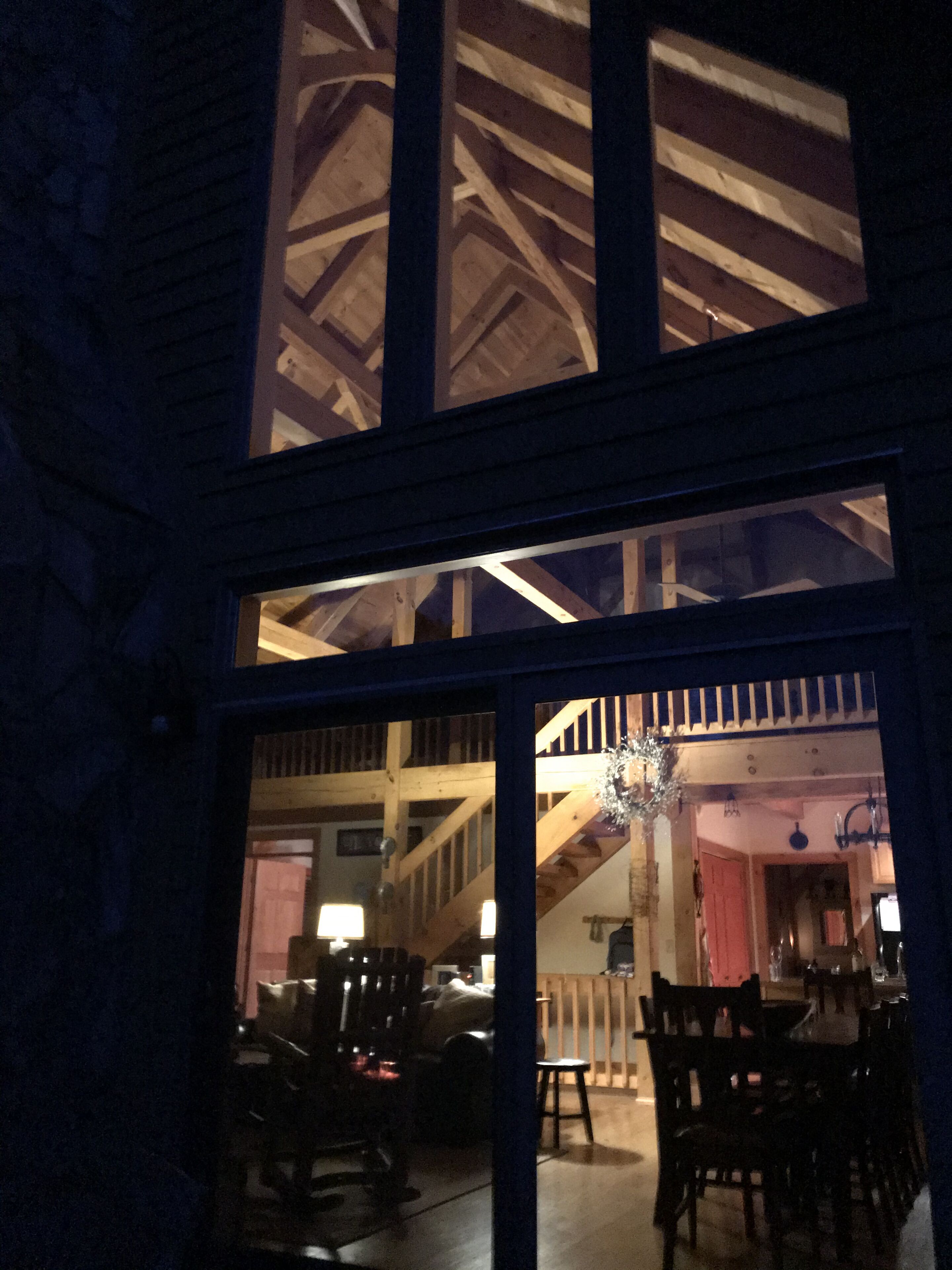 Outside view of Lily Ridge at night.
