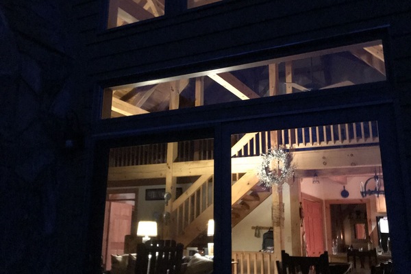 Outside view of Lily Ridge at night.