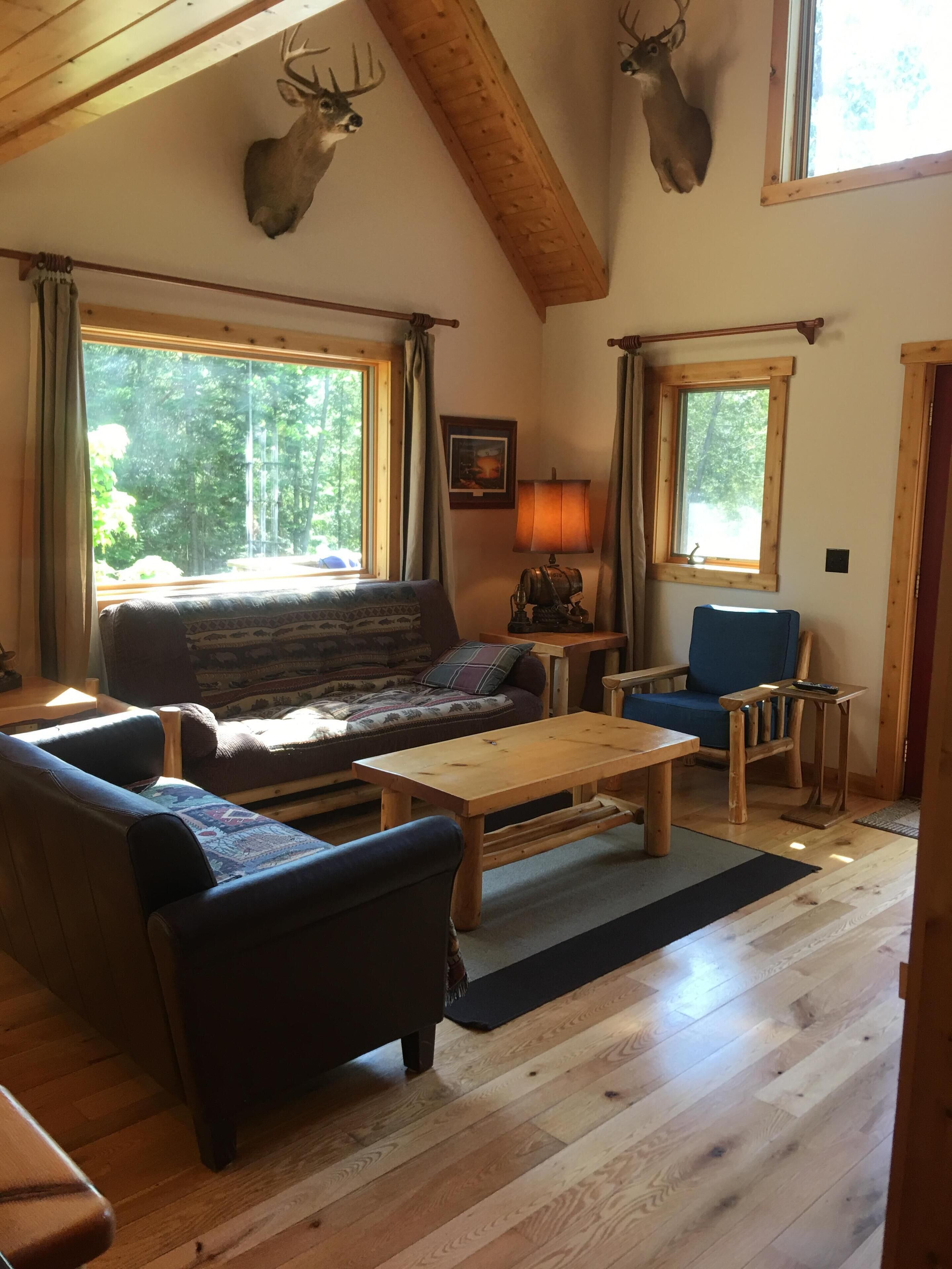 Sidell's Sturgeon River Log Cabin - Bonfire Pit, Sauna, Hiking & Biking Trails