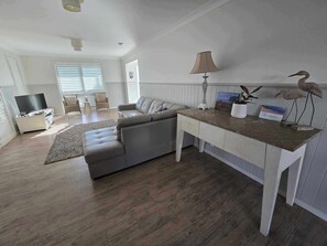 Smart TV, DVD player, books, video library