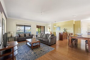 Televisión y chimenea 