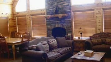 Een smart-tv, een open haard, videogames en een dvd-speler